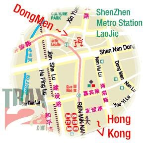 dongmen marché de Shenzhen carte