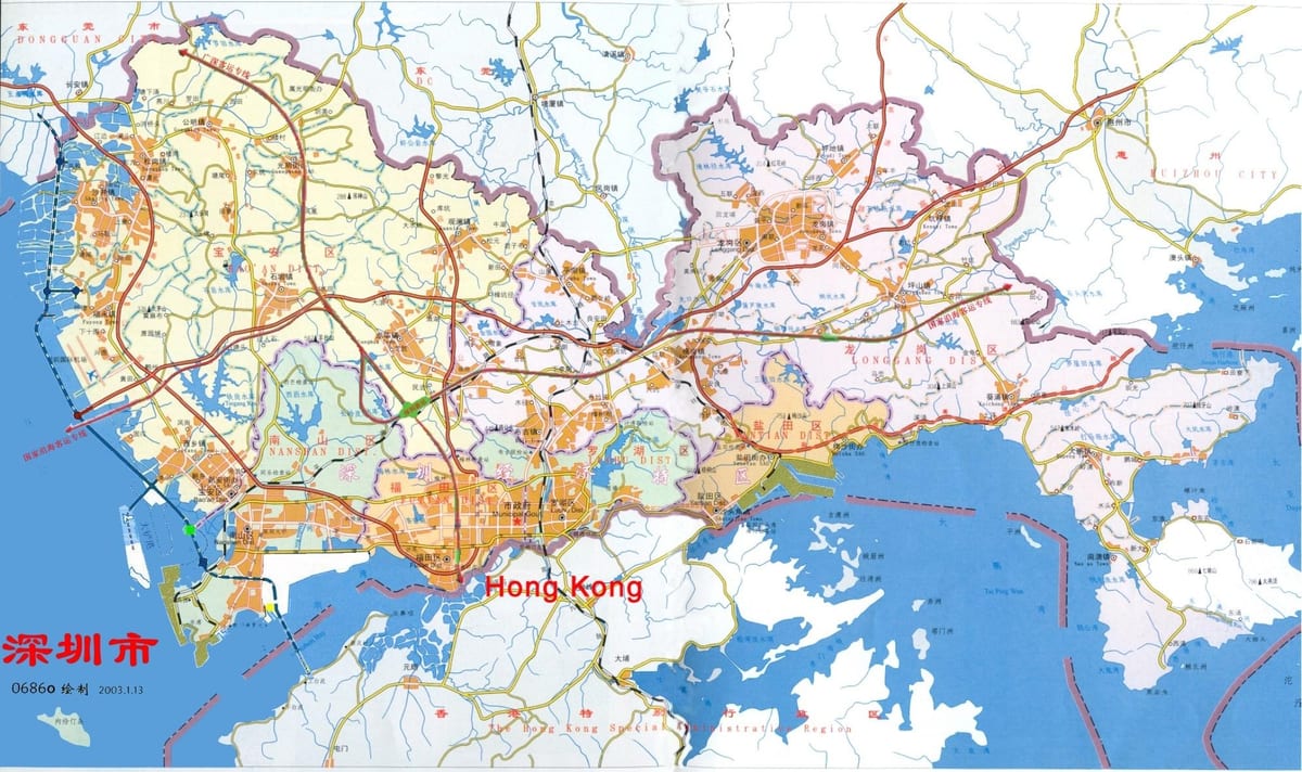 carte de Shenzhen sme de la Chine
