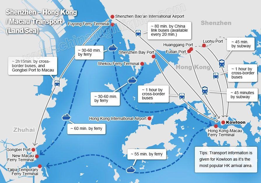 carte de zhuhai terminal de ferry