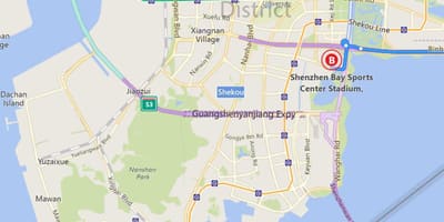 Carte de la baie de Shenzhen