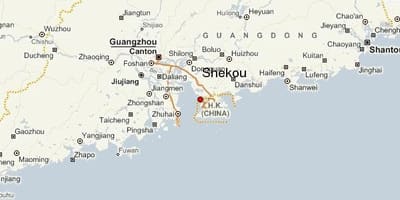 Shekou la carte de la Chine