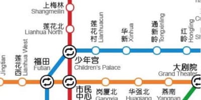 Carte de Shenzhen gare du nord