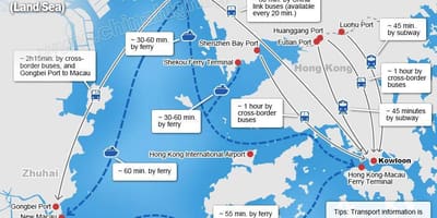 Carte de zhuhai terminal de ferry